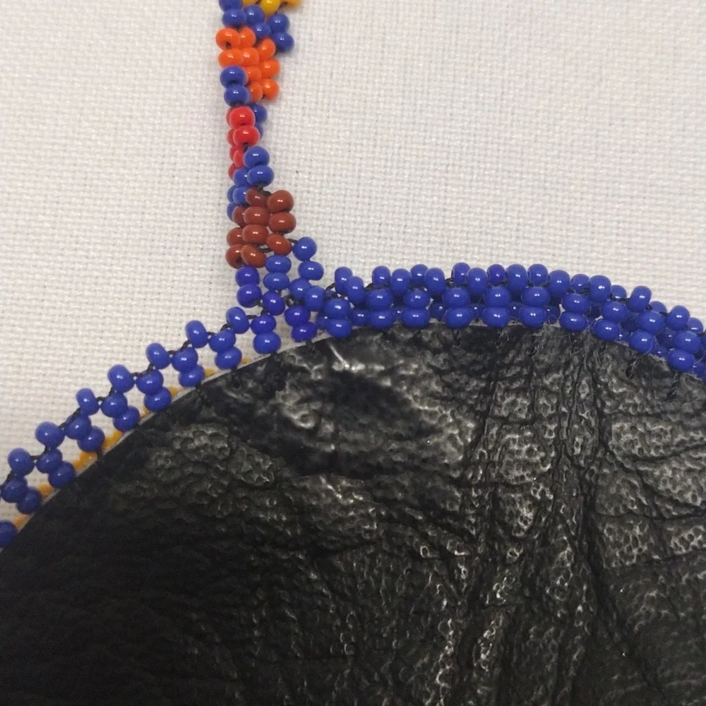 Beaded Pouch Pocket Necklace Colorful Sun - Picture 8 of 8